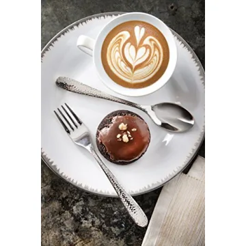 DANIALLI 40 Piece Modern Hammered Flatware Set