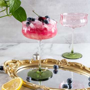 JEKOSEN Tulip Series Crystal Martini Cocktail Glasses 13 Ounce Set of 4 With Premium Gift Box Premium Strong Lead-Free Clear