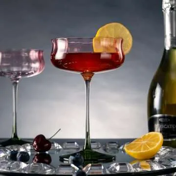 JEKOSEN Tulip Series Crystal Martini Cocktail Glasses 13 Ounce Set of 4 With Premium Gift Box Premium Strong Lead-Free Clear