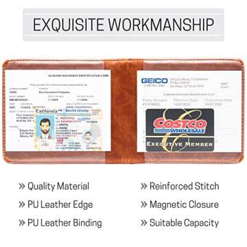 CANOPUS Car Registration & Insurance Holder, Compact & Stylish