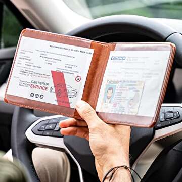 CANOPUS Car Registration & Insurance Holder, Compact & Stylish