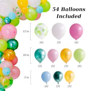 Penny & Pigment 125 PCS Hawaiian Party Decorations - Aloha Party Decorations with Cursive Aloha Balloons, Summer Beach Pool Party Decorations, Luau Party Decorations - Includes Downloadable Content