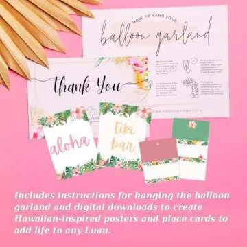 Penny & Pigment Hawaiian Party Decorations Set - 125 PCS