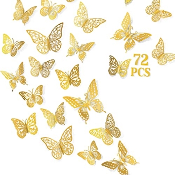 72 Pcs Butterfly Wall Decor Stickers for All Occasions