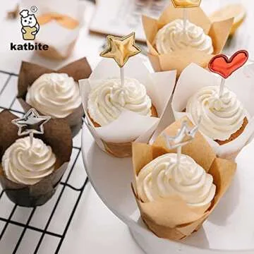 Katbite Tulip Cupcake Liners - 200PCS Eco-Friendly Baking Cups