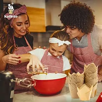 Katbite Tulip Cupcake Liners - 200PCS Eco-Friendly Baking Cups