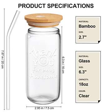 Thank You for Being Awesome Glass Cup - Perfect Gift for Appreciation