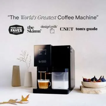 Terra Kaffe Super Automatic Espresso Machine - App-Enabled Coffee Machine - Auto Wake & Sleep - All Milk Types - Roaster-Approved Espresso Settings - Cappuccino Machines for Home - White TK-02