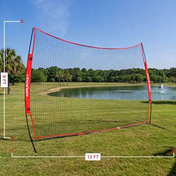 Rukket 12x9ft Backstop Net for Sports Practice
