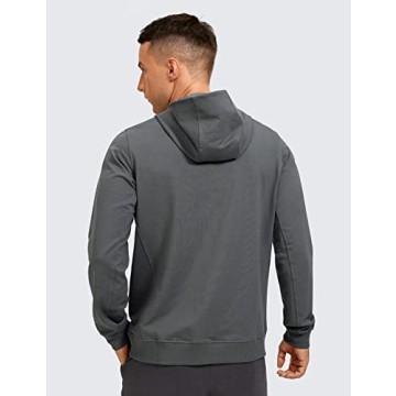 CRZ YOGA Men's Cotton Zip-up Hoodie for Active Lifestyle