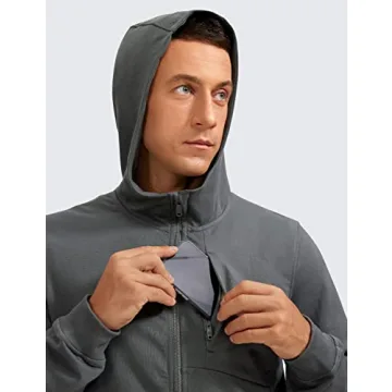 CRZ YOGA Men's Cotton Zip-up Hoodie for Active Lifestyle