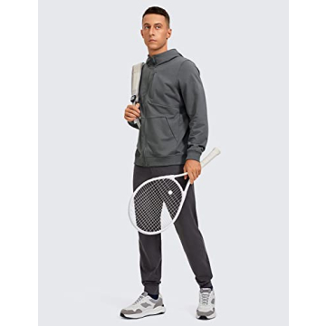 CRZ YOGA Men's Cotton Zip-up Hoodie for Active Lifestyle