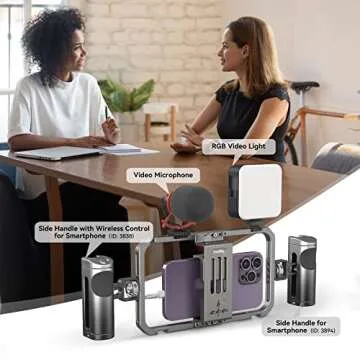 SmallRig Universal Smartphone Video Rig for iPhone 16 15 14 for Samsung, Filmmaking Vlogging Rig Alu...
