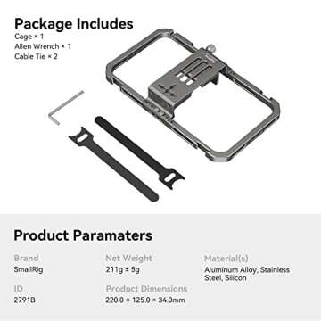 SmallRig Universal Smartphone Video Rig for iPhone 16 15 14 for Samsung, Filmmaking Vlogging Rig Aluminium Alloy Phone Video Cage Grip with Cold Shoe Mount for Videomaker Videographer