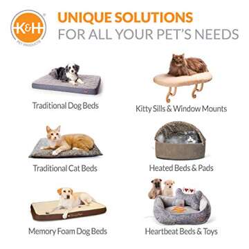 K&H Pet Products Self-Warming Lounge Sleeper Cat Bed, Soft Comfortable Self Heating Pet Bed, No Electric Needed to Keep Pets Warm, Also For Small Dogs, Machine Washable - Small 20 X 16in Sage/Tan