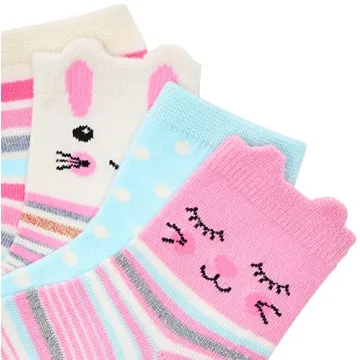 CHEROKEE Crew Socks for Toddler Girls, 10 Pack