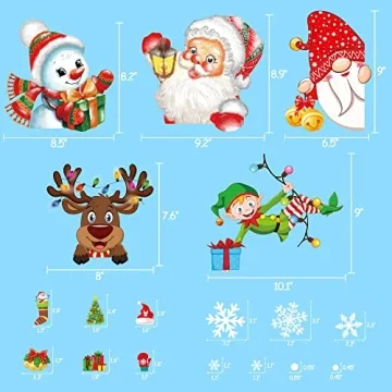 Moon Boat Christmas Window Clings 350PCS Snowflake Decor