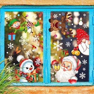 Moon Boat Christmas Window Clings 350PCS Snowflake Decor