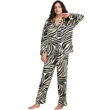 YiNi LuLu Women's Silk Satin Pajamas Set Comfort Elegance