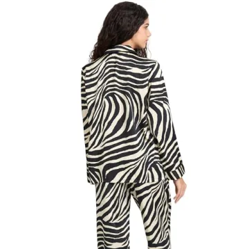 YiNi LuLu Women's Silk Satin Pajamas Set Comfort Elegance