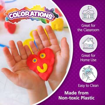 Colorations Alphabet Dough Stampers Set, Lowercase Letters, 26 Letter Stamps for Toddlers & Preschool Kids, Learn ABC & Spelling, Play Dough Creative Play for Classrooms, Daycare, School, Homeschool