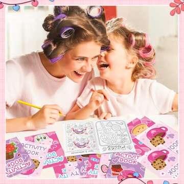 Valentine’s Day Activity Books for Kids - 24Pcs Desserts Theme Mini Games Coloring Book Set Bulk Mazes Word Search Word Scramble Games for Valentines Party Goodie Bags Stuffers School Classroom Favors