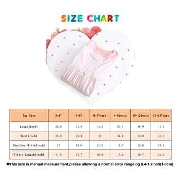 BANGSAUR Girls' Dress Set Cotton Sleepshirts, Heart Print Princess Daily Dress, 2-Pack Casual Dress Girl 3-12 Years