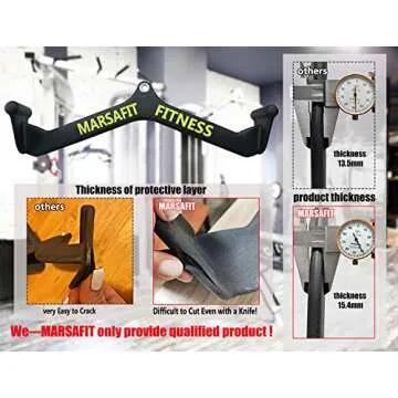 Home Gym Fitness Rowing T-bar V-bar Pulley Cable Machine Attachments, Bicep Curl Tricep Back Strength Training Handle Grips Lat Pull Down Bar Press Down Exercises (Length 19")