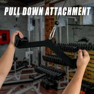 Home Gym Fitness Rowing T-bar V-bar Pulley Cable Machine Attachments, Bicep Curl Tricep Back Strength Training Handle Grips Lat Pull Down Bar Press Down Exercises (Length 19")