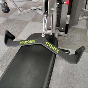 Home Gym Fitness Rowing T-bar V-bar Pulley Cable Machine Attachments, Bicep Curl Tricep Back Strength Training Handle Grips Lat Pull Down Bar Press Down Exercises (Length 19")