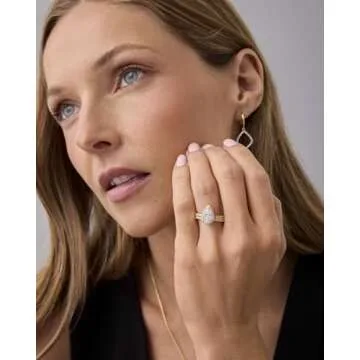 Elegant PAVOI Rhodium Plated Pear Cubic Zirconia Ring