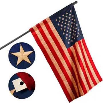 G128 American USA Tea-Stained Flag | 2.5x4 Ft | ToughWeave Pro Series Pole Sleeve