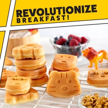 Animal Mini Waffle Maker with 7 Shapes for Fun Breakfasts