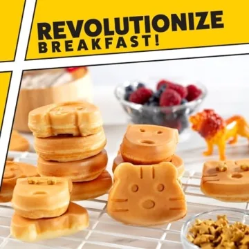 Animal Mini Waffle Maker with 7 Shapes for Fun Breakfasts