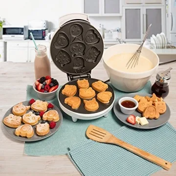 Animal Mini Waffle Maker with 7 Shapes for Fun Breakfasts