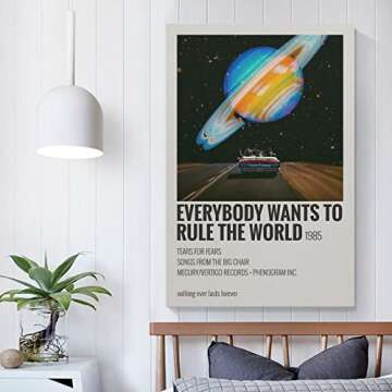 EVERYBOOY WANTS TO RULE THE WORLD 1985 Tears For Fears Canvas Poster Bedroom Decoration Landscape Office Valentine's Birthday Gift Unframe-style12x18inch(30x45cm)