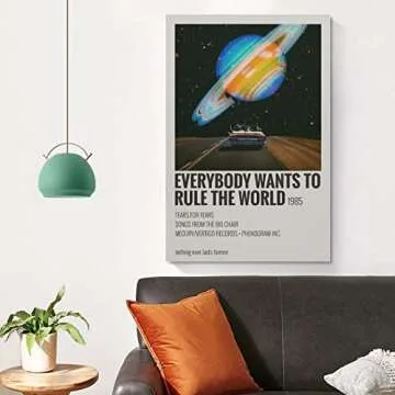 EVERYBOOY WANTS TO RULE THE WORLD 1985 Tears For Fears Canvas Poster Bedroom Decoration Landscape Office Valentine's Birthday Gift Unframe-style12x18inch(30x45cm)
