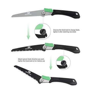 MOSSY OAK 3 in 1 Folding Saw, Pruning Hand Saw with Wood, Metal and PVC Blade, Camping Saw for Backp...