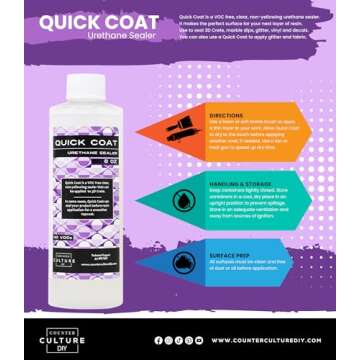 Counter Culture DIY Clear Quick Coat Sealer for Resin Art, 4 oz Bottle Epoxy Supplies for Coating & ...