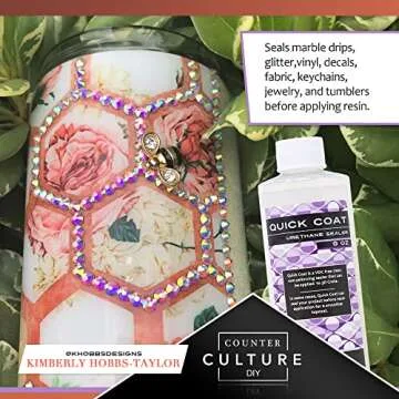 Counter Culture DIY Clear Quick Coat Sealer for Resin Art, 4 oz Bottle Epoxy Supplies for Coating & Casting, Tumblers, Keychains, Jewelry, Outdoor Sign Waterproofing, No VOC (4 oz)