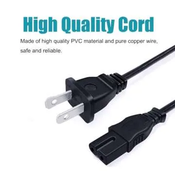 8ft AC Power Cord Replacement for Bose Wave Music System IV III,Soundtouch IV Music System Power Cord 2 Prong AC Cable