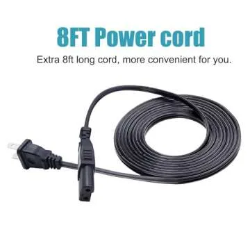 8ft AC Power Cord Replacement for Bose Wave Music System IV III,Soundtouch IV Music System Power Cord 2 Prong AC Cable