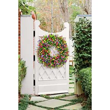 Vibrant Farmhouse Colorful Cottage Wreath for Every Occasion