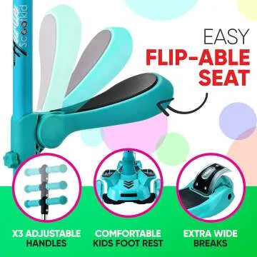 Hurtle 3-Wheeled Kids Scooter with LED Lights