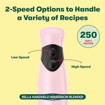 BELLA Immersion Hand Blender with Whisk Attachment
