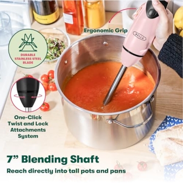 BELLA Immersion Hand Blender with Whisk Attachment