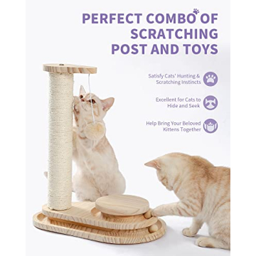 Made4Pets Interactive Cat Scratching Post - 17.7"