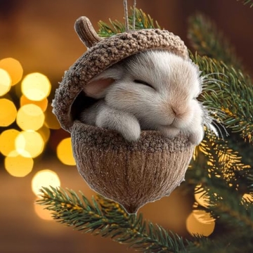 Forest Animal Acorn Ornaments Set for Christmas Decor