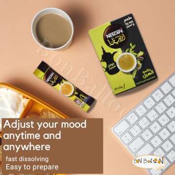 1 Box Instant Nescafe Arabiana Arabic Coffee With Cardamom Natural Arabian Strong Rich Pure Traditional Oriental Enjoy Authentic Coffee Taste Of From The Gulf Region ( 20 Sticks )