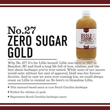 Lillie's Q - Zero Sugar Gold BBQ Sauce, 3-Pack, Gourmet Mustard Sauce